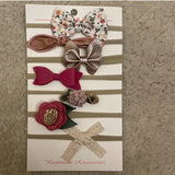 Handmade Super Soft Mix Bow Headband Set (7pcs)