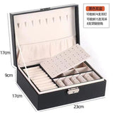 Double-Layer Jewelry Storage Box Multifunction Jewelry Organizer High Capacity Necklace Earring Bracelet Display Holder with Lock