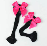 Kids Fishnet Ribbon Bow Socks