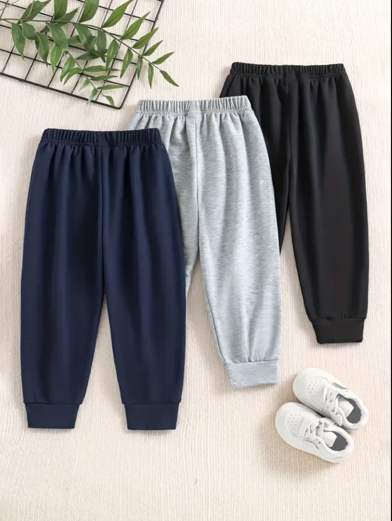 3pcs Solid Color Trousers