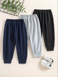 3pcs Solid Color Trousers