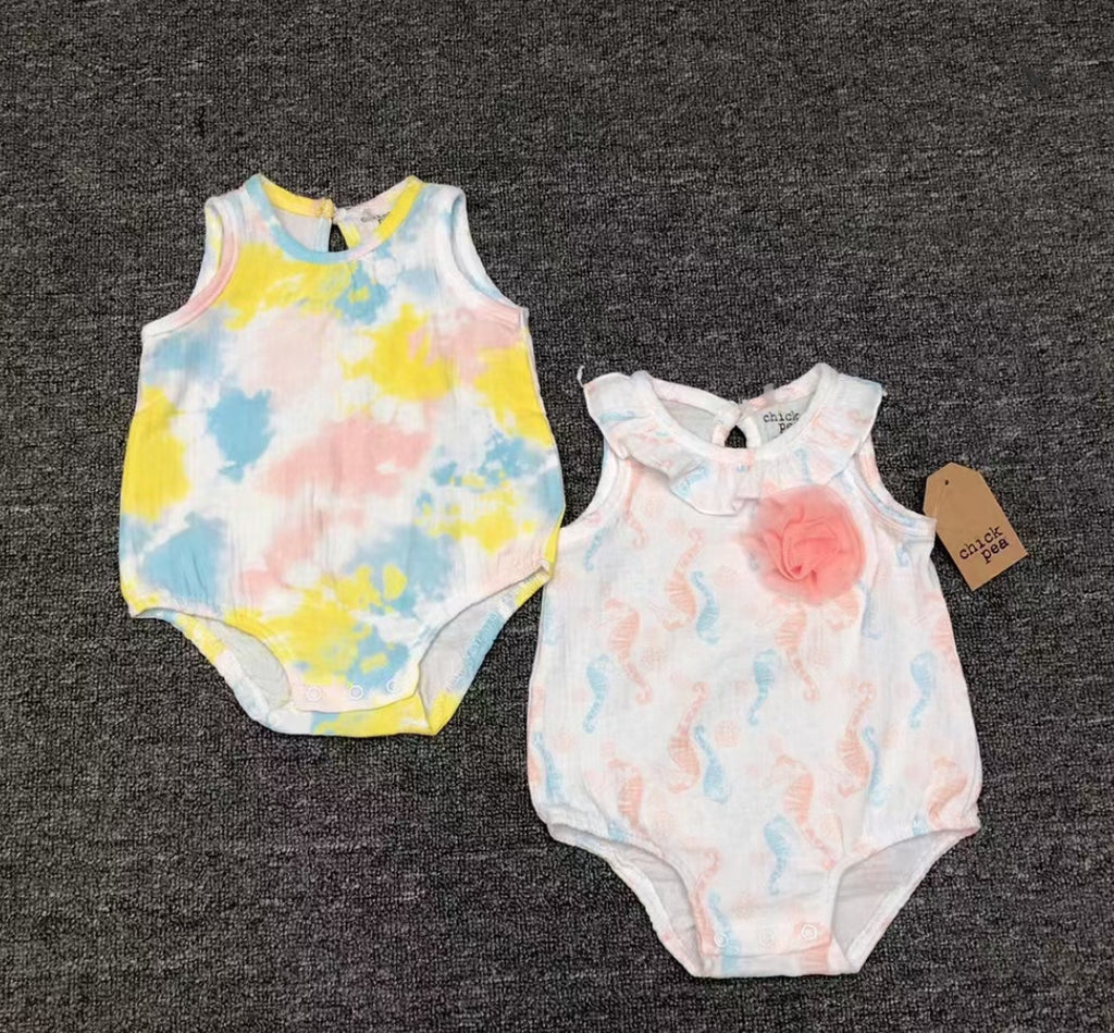 Multi-Color Baby Girls Romper Pack (Set of 2)