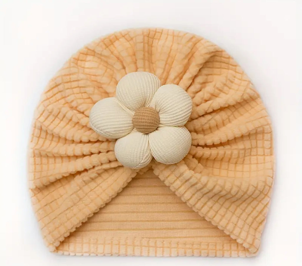 Pre-Order Striped Flower Turban Cap