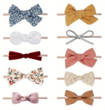 Handmade Super Soft & Stretchable Bow Headband Set (10pcs)