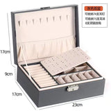 Double-Layer Jewelry Storage Box Multifunction Jewelry Organizer High Capacity Necklace Earring Bracelet Display Holder with Lock