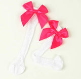 Kids Fishnet Ribbon Bow Socks