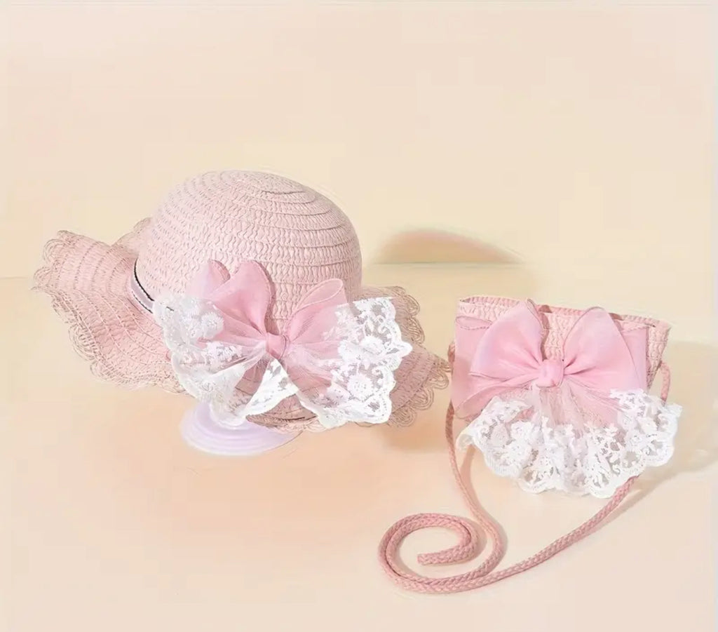 Pre-Order Butterfly Floral Straw Hat with Bag