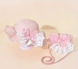 Pre-Order Butterfly Floral Straw Hat with Bag