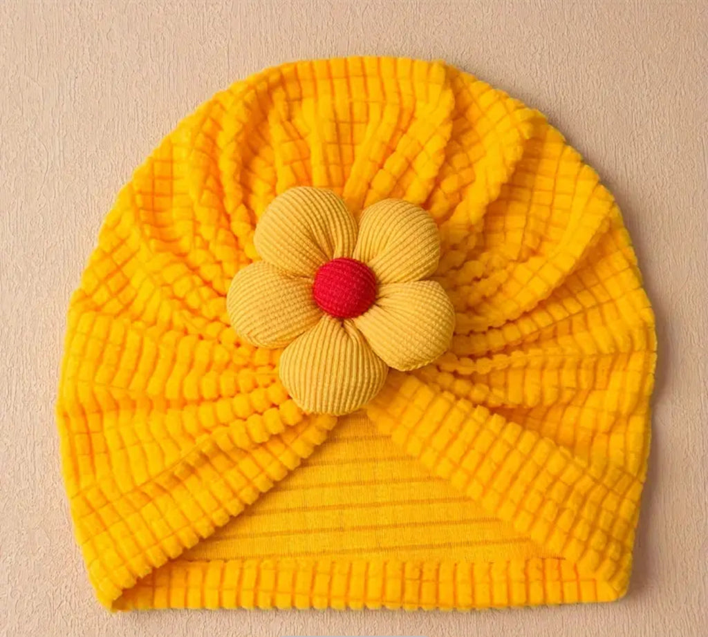 Pre-Order Striped Flower Turban Cap
