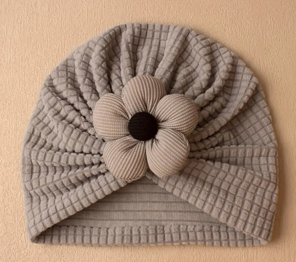 Pre-Order Striped Flower Turban Cap