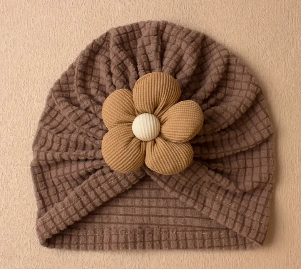 Pre-Order Striped Flower Turban Cap