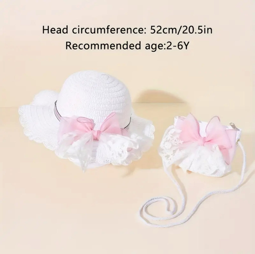 Pre-Order Butterfly Floral Straw Hat with Bag