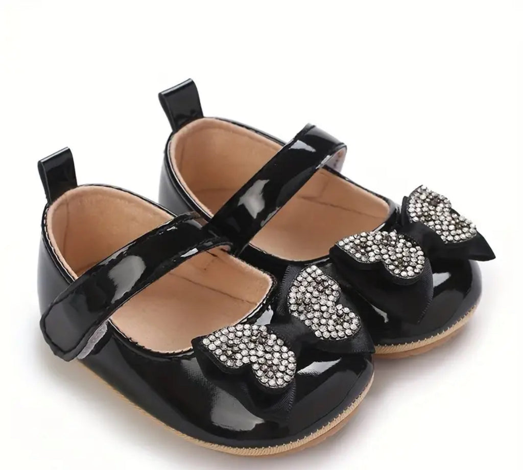 Pre-Order Rubber Sole Rhinestone Butterfly Bow Shoes