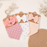 2pcs Girls Bib + Bow Headbands Set