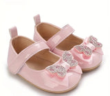 Pre-Order Rubber Sole Rhinestone Butterfly Bow Shoes
