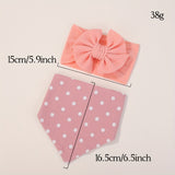 2pcs Girls Bib + Bow Headbands Set