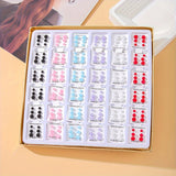 108 Pairs Multi-colored Glass Stud Earrings For Women