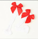 Kids Fishnet Ribbon Bow Socks