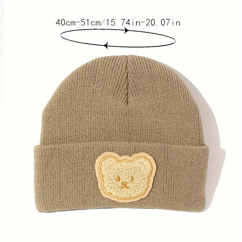 Warm Bear Label Knitted Baby Hat - Pre Order