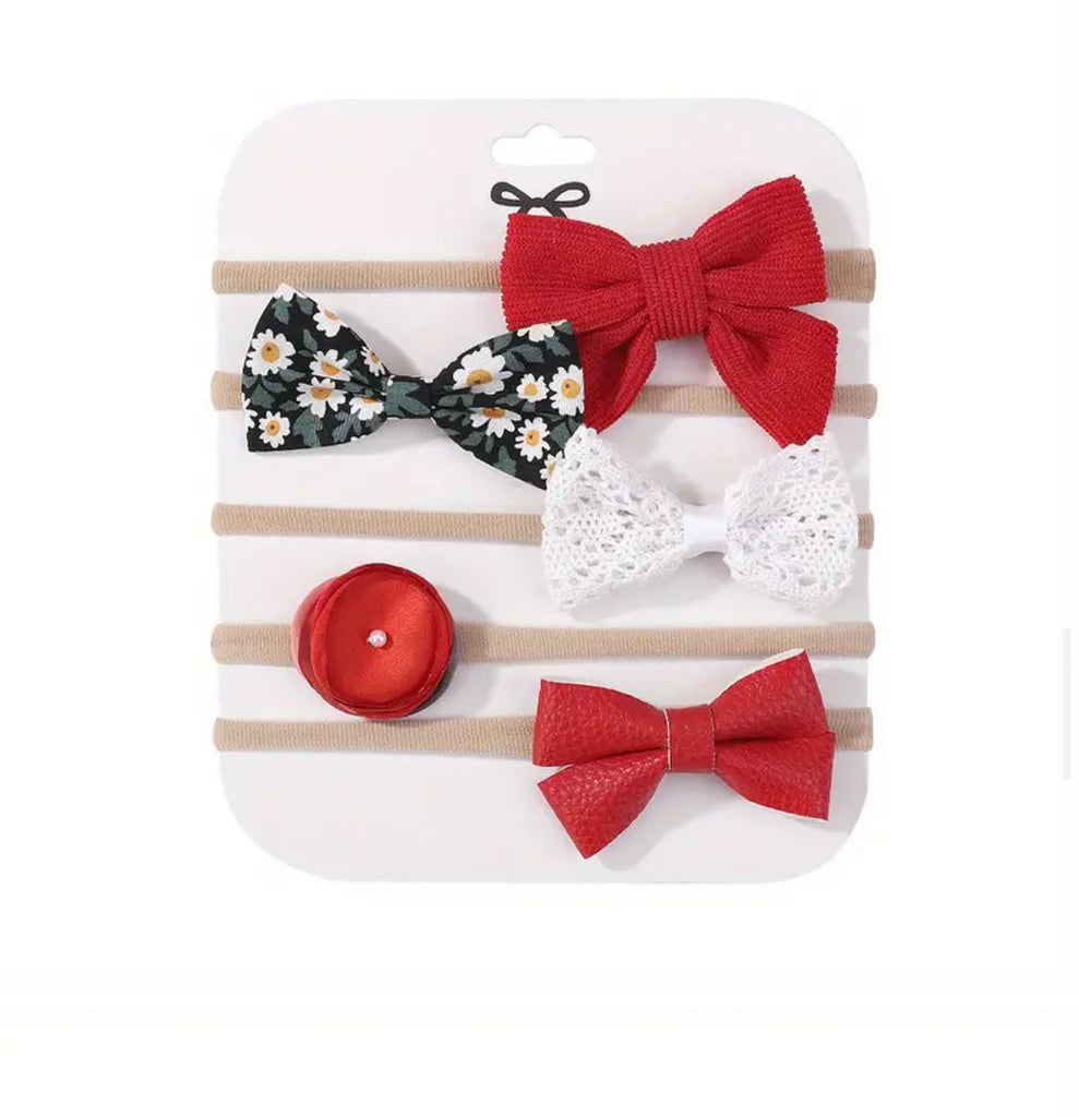 Pre-Order Flowers Bowknot Princess Headband Set (5pcs)