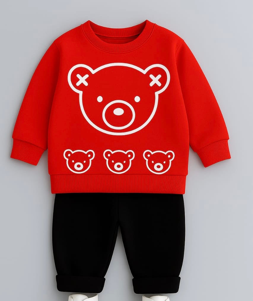 Red Bear Sweatshirt & Trouser Set (2pcs)