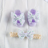 Floral Bow Hairband & Socks Set