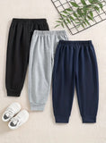 3pcs Solid Color Trousers