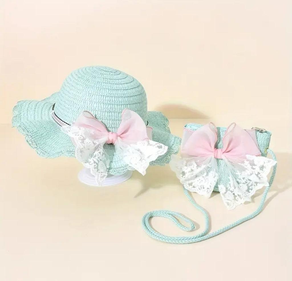 Pre-Order Butterfly Floral Straw Hat with Bag