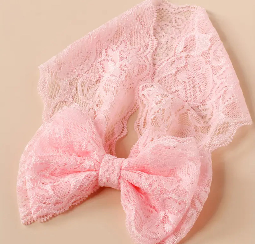 Pre-Order Double Bow Lace Embroidered Headband Set (3pcs)
