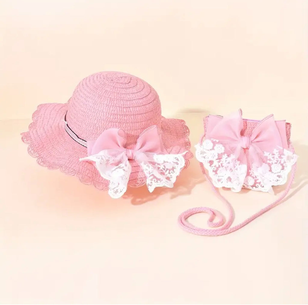 Pre-Order Butterfly Floral Straw Hat with Bag