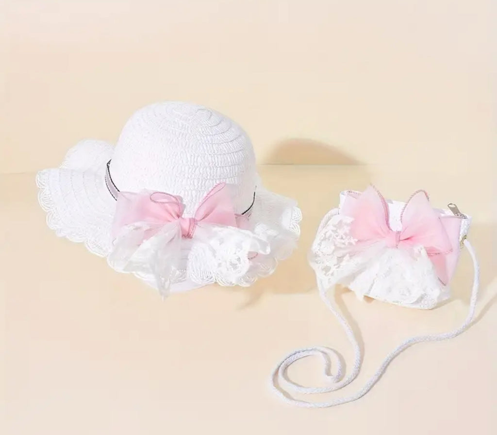 Pre-Order Butterfly Floral Straw Hat with Bag