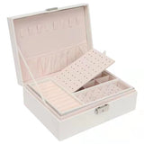 Double-Layer Jewelry Storage Box Multifunction Jewelry Organizer High Capacity Necklace Earring Bracelet Display Holder with Lock