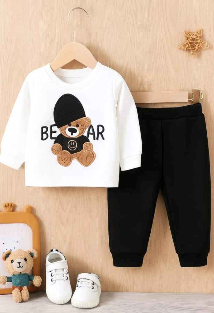 Printed Bear Sweatshirt & Trouser Set (2pcs)