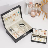 Double-Layer Jewelry Storage Box Multifunction Jewelry Organizer High Capacity Necklace Earring Bracelet Display Holder with Lock