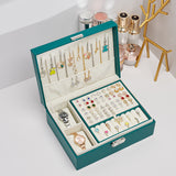 Double-Layer Jewelry Storage Box Multifunction Jewelry Organizer High Capacity Necklace Earring Bracelet Display Holder with Lock