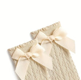 Pre-Order 5 pairs of Cotton Mesh Sock With Ribbon Bow