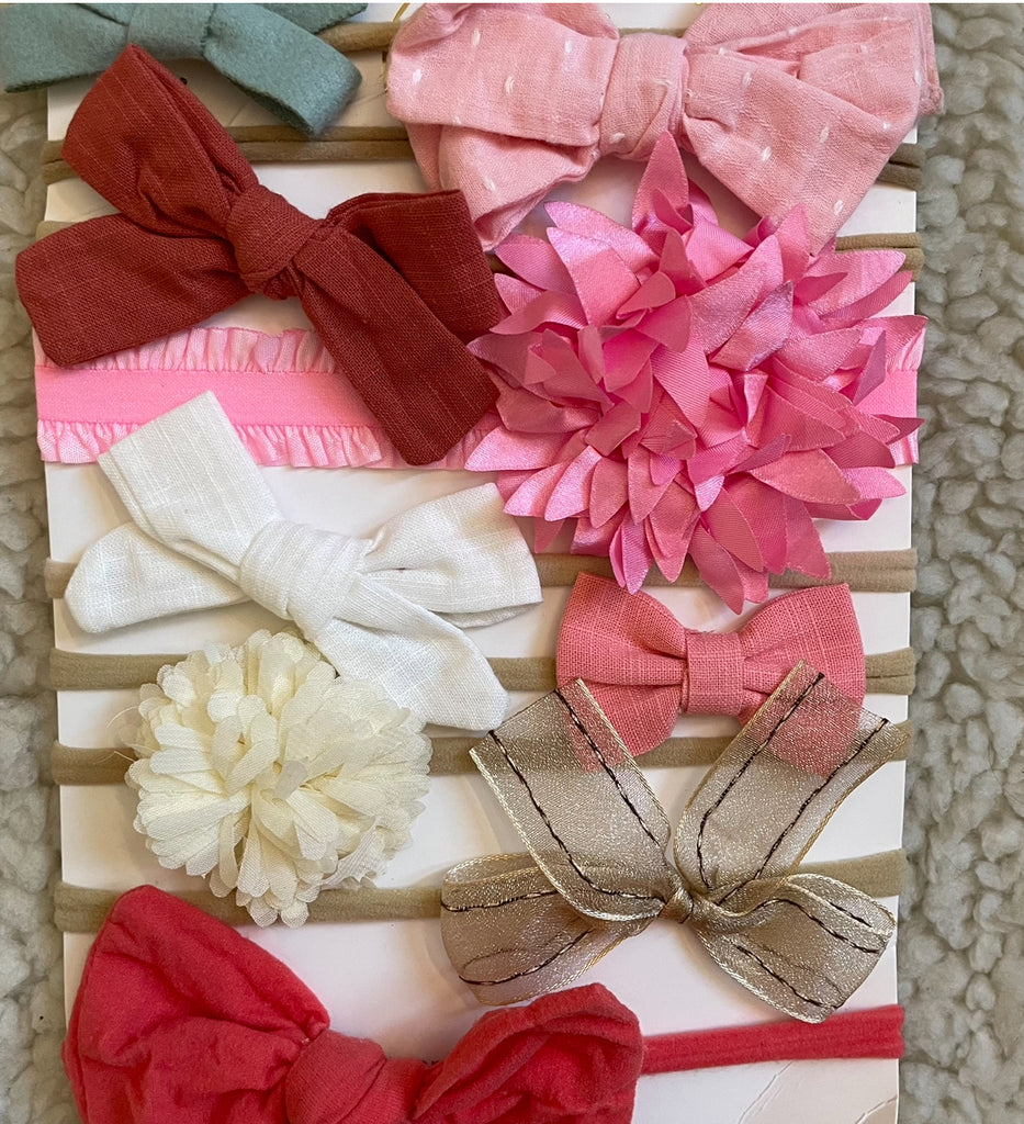 Super Soft Elastic Bow Headband Set (10pcs)