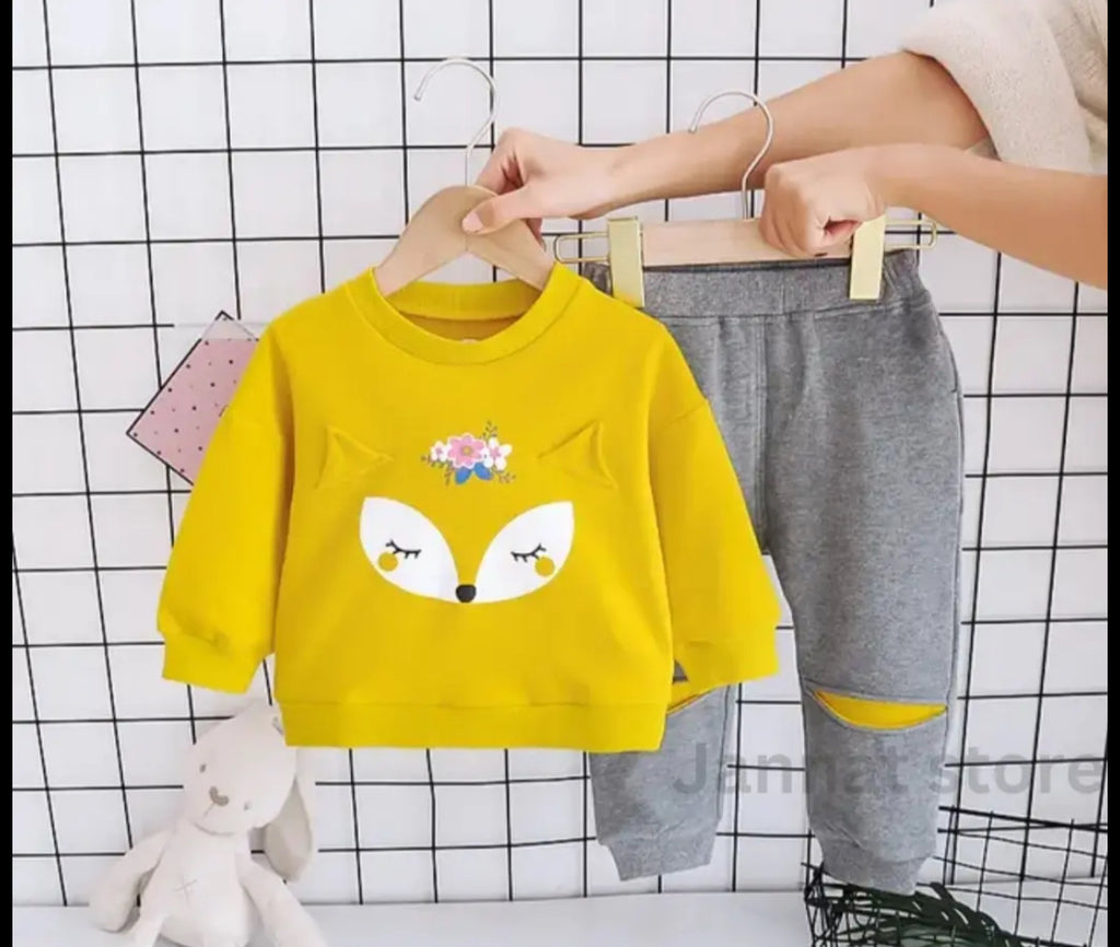 Cartoon Sweatshirt & Trouser Set (2pcs)