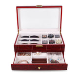 Luxury Wooden Double Layer Watch, Sunglasses and Jewellery Storage Box (Imported)