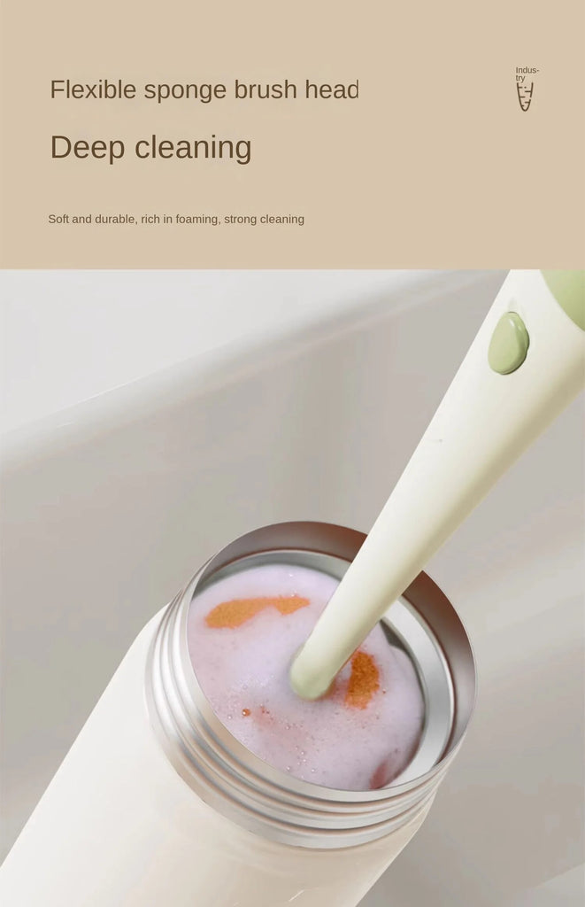 3-in-1 Multi-functional Cup Brush Carrot Shape Cleaning Brush, Sponge Brush Long Handle Water Bottle Cleaning
