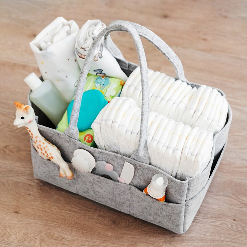 Felt Baby Diaper Storage Bag Portable Childcare Felt Diaper