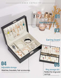 Double-Layer Jewelry Storage Box Multifunction Jewelry Organizer High Capacity Necklace Earring Bracelet Display Holder with Lock