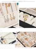 Double-Layer Jewelry Storage Box Multifunction Jewelry Organizer High Capacity Necklace Earring Bracelet Display Holder with Lock