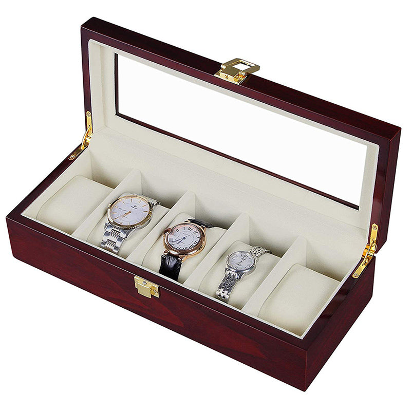 Luxury Wooden Watch Storage Box (Imported) - 6 Slot