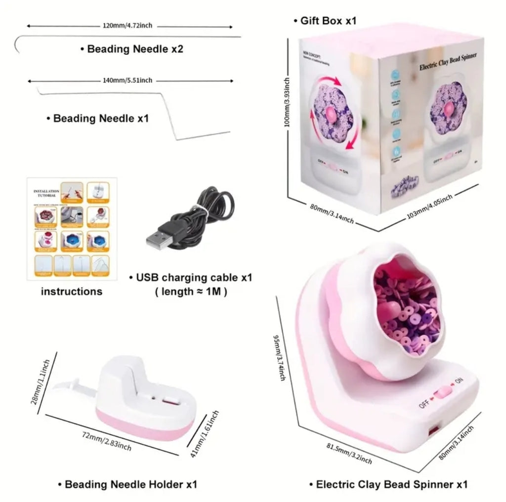 DIY Jewelry Making Kit with Electric Bead Spinner and Beads Kit