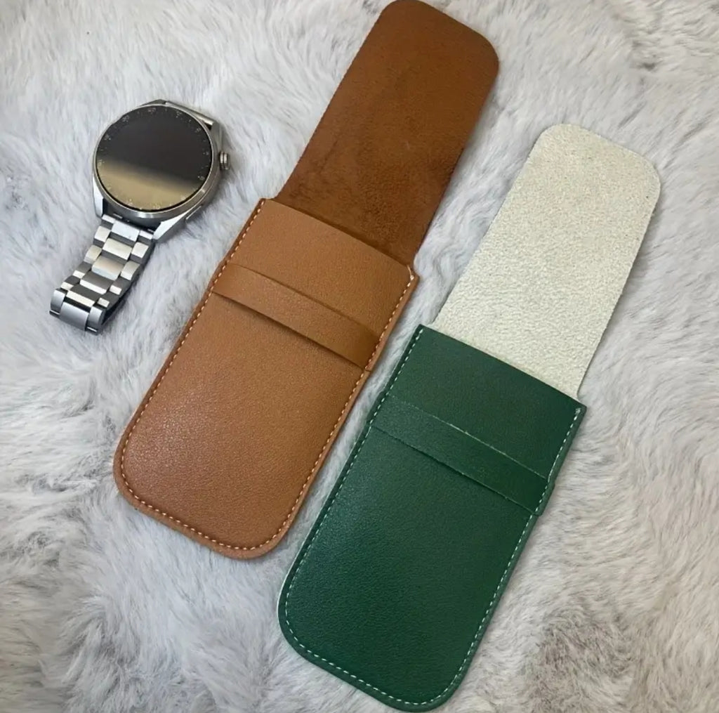 Luxury Faux Leather Lined Single Watch Travel Case