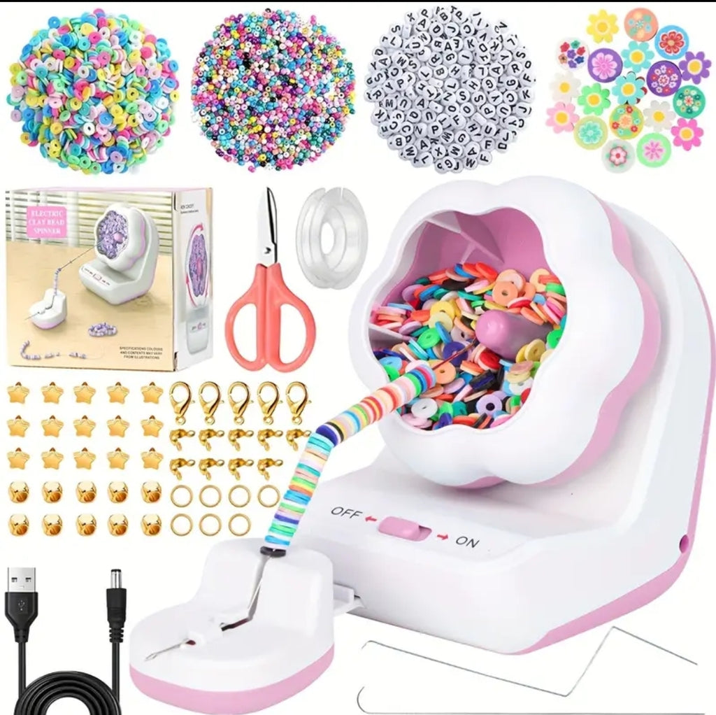 DIY Jewelry Making Kit with Electric Bead Spinner and Beads Kit