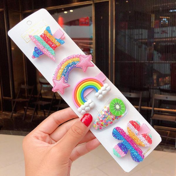 Rainbow Series Small Sequins Cloud Hairpin Set