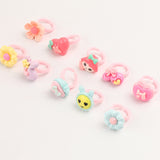 Little Princess Children Cartoon Small Ring Fruit Pumpkin Flower Ring (10pcs)