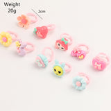Little Princess Children Cartoon Small Ring Fruit Pumpkin Flower Ring (10pcs)
